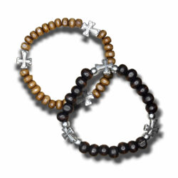 Wood Bracelet with 3 Crosses (BRA1-002)