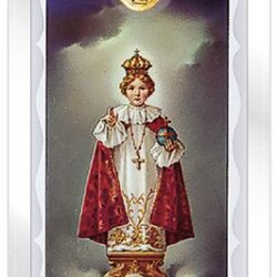 Infant Jesus of Prague Prayer Card with Medal  (CAR3-012)