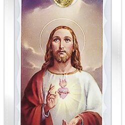 Sacred Heart of Jesus Prayer Card with Medal (CAR3-015)