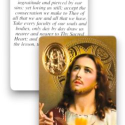 Gold Foiled Sacred Heart Of Jesus Prayer Card (CAR3-009)