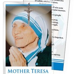 St Mother Therese with Crucifix Prayer Card (CAR2-017)