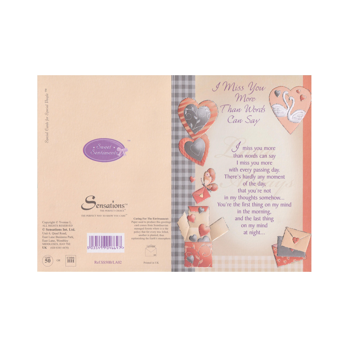 I Miss You Generic Card (CAR8-006) - Image 2