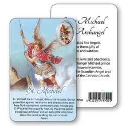 St Michael Prayer Card with Resin Medal (CAR1-007)