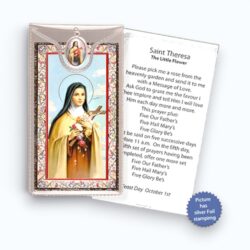St Theresa Prayer Card with Colour Medal and Foil (CAR2-016)