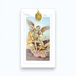St Michael Prayer Card with Gold Medal (CAR1-005)
