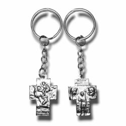 Holy Family/ St Christopher Cross Keychain (SML3-052)