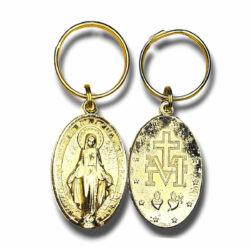 Gold Miraculous Medal Keychain (SML3-056)