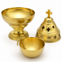 Gold Self Standing Incense Burner (CHU12-015)