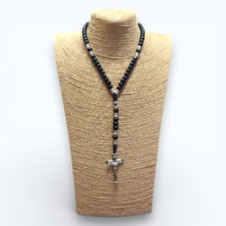 Wooden-Thread Silver Spacer Rosary (ROS4-002)