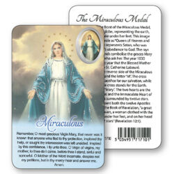 Our Lady of Grace Prayer Card with Resin Medal (CAR5-015)