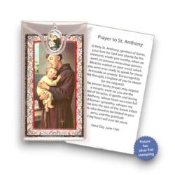 St Anthony Prayer Card Coloured Medal (CAR4-053)