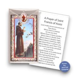 St Francis Of Assisi Prayer Card Coloured Medal (CAR4-051)