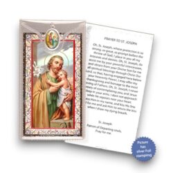 St Joseph Prayer Card Coloured Medal (CAR4-049)