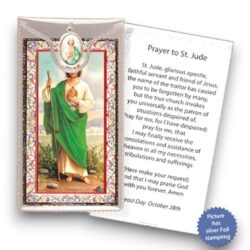 St Jude Prayer Card Coloured Medal (CAR4-048)