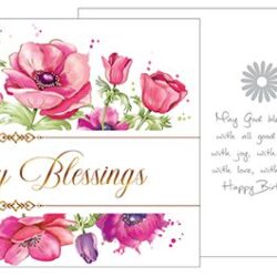 Floral Birthday Blessing Prayer Card (CAR7-001)