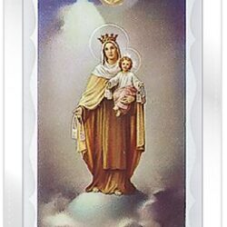 Our Lady of Mount Carmel Prayer Card with Gold Medal(CAR5-005)