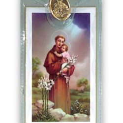 St Anthony Prayer Card Gold Medal (CAR4-044)