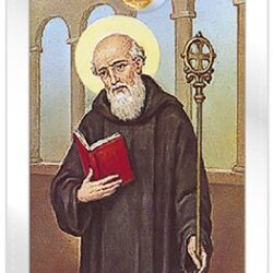 St Benedict Prayer Card Gold Medal (CAR4-043)