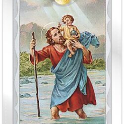St Christopher Prayer Card Gold Medal (CAR4-042)