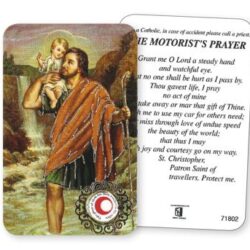 St Christopher Prayer Card with Relic (CAR4-022)