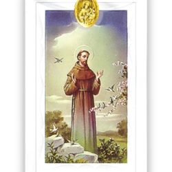 St Francis of Assisi Prayer Card Gold Medal (CAR4-041)