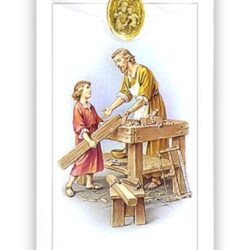 St Joseph Prayer Card Gold Medal (CAR4-040)