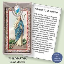 St Martha Prayer Card with Coloured Medal (CAR5-016)