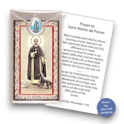 St Martin De Porres Prayer Card Coloured Medal (CAR4-037)