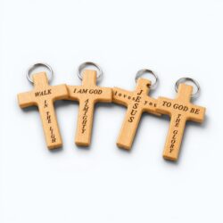 Wooden Cross Keyring (SML3-089)