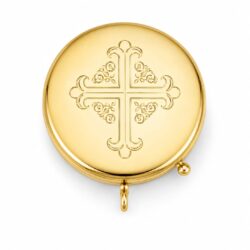 Gold Pyx with Deco Cross Engraving (CHU6-003)