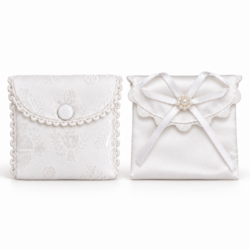 White Cotton Rosary Bags (ROS6-001)